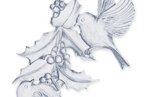 Amos Pewter Ornament  - Chickadees
