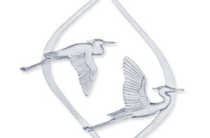 Amos Pewter Ornament - Blue Herons