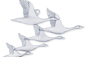 Amos Pewter Ornament - Geese