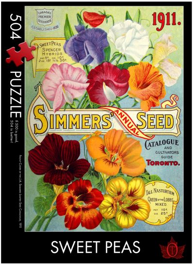 504 pc Puzzle - "Sweet Peas" (Vintage Seed Package)