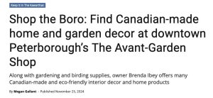 kawarthaNOW headline featuring shop the boro and avant garden.