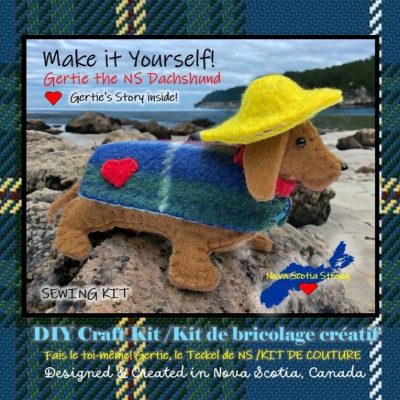 DIY Sewing Kit Felt Dachshund Sewing Kit with Sou'wester and NS Tartan Coat