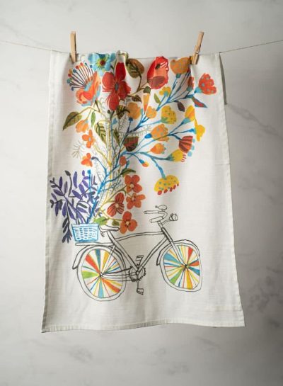 Carolyn Gavin Tea Towel - Bike Baskets